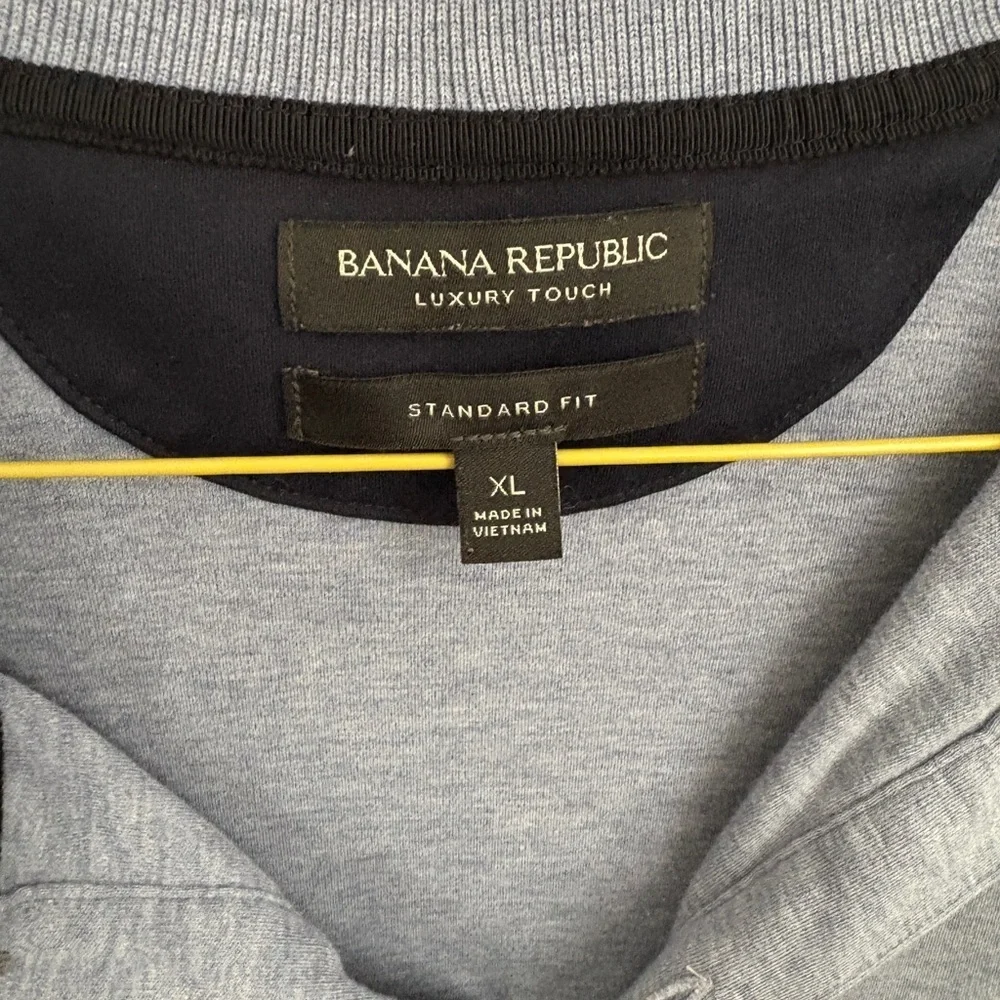 Banana Republic Men's Luxury Touch Standard Fit Blue Polo